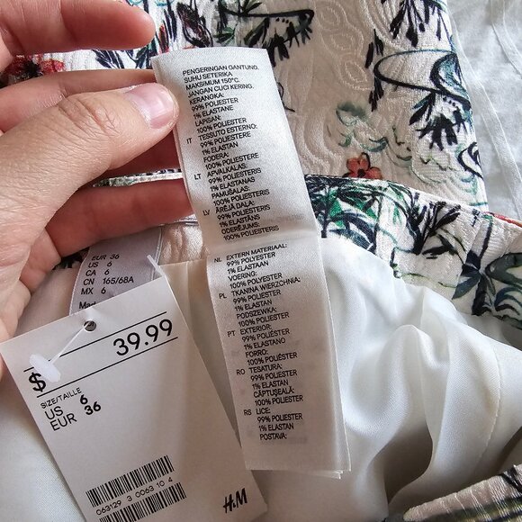 H&M Jacquard Pencil Mini Skirt - Sz US6 - NWT - Picture 8 of 13